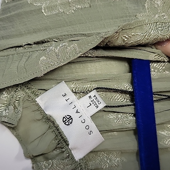 SOCIALITE NWT FLORAL JACQUARD TIERED SLEEVELESS DRESS SZ LARGE - Picture 7 of 15